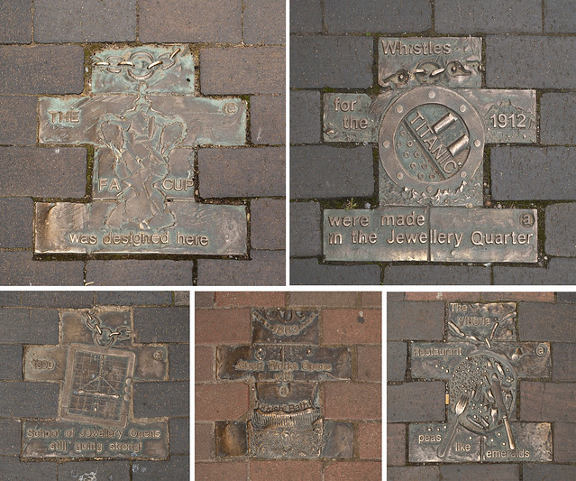 Birmingham Jewellery Quarter Charm Bracelet pavement plaque trail, Mick Thacker and Mark Renn